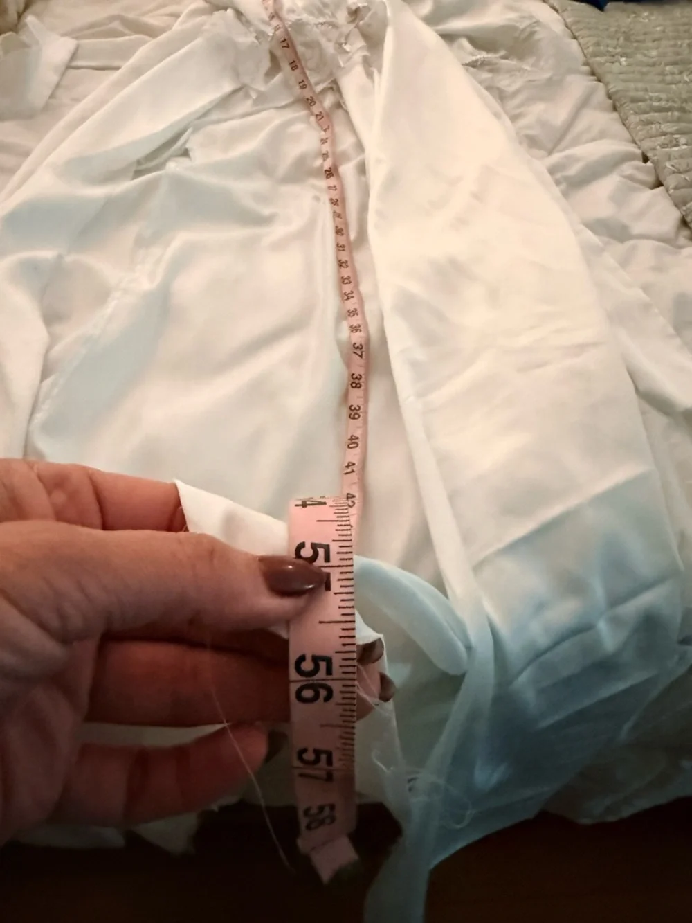 Dior White Satin Lace-Trim Robe - Picture 4 of 5